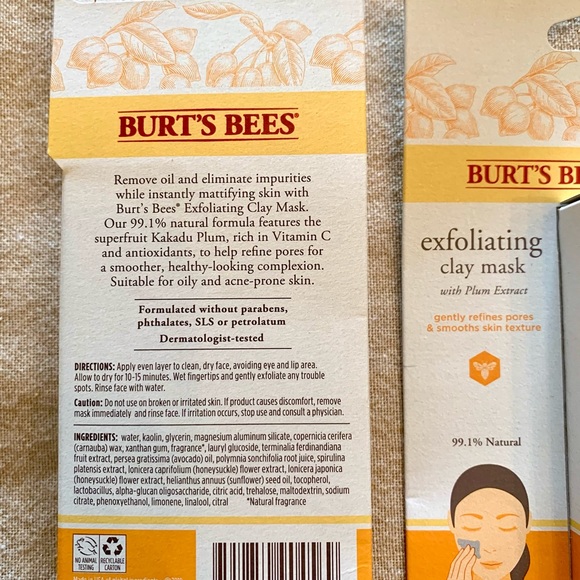 4 Burt’s Bees Exfoliating Clay Mask each tube is 057 oz. lot of 4 New in Package - Picture 5 of 7